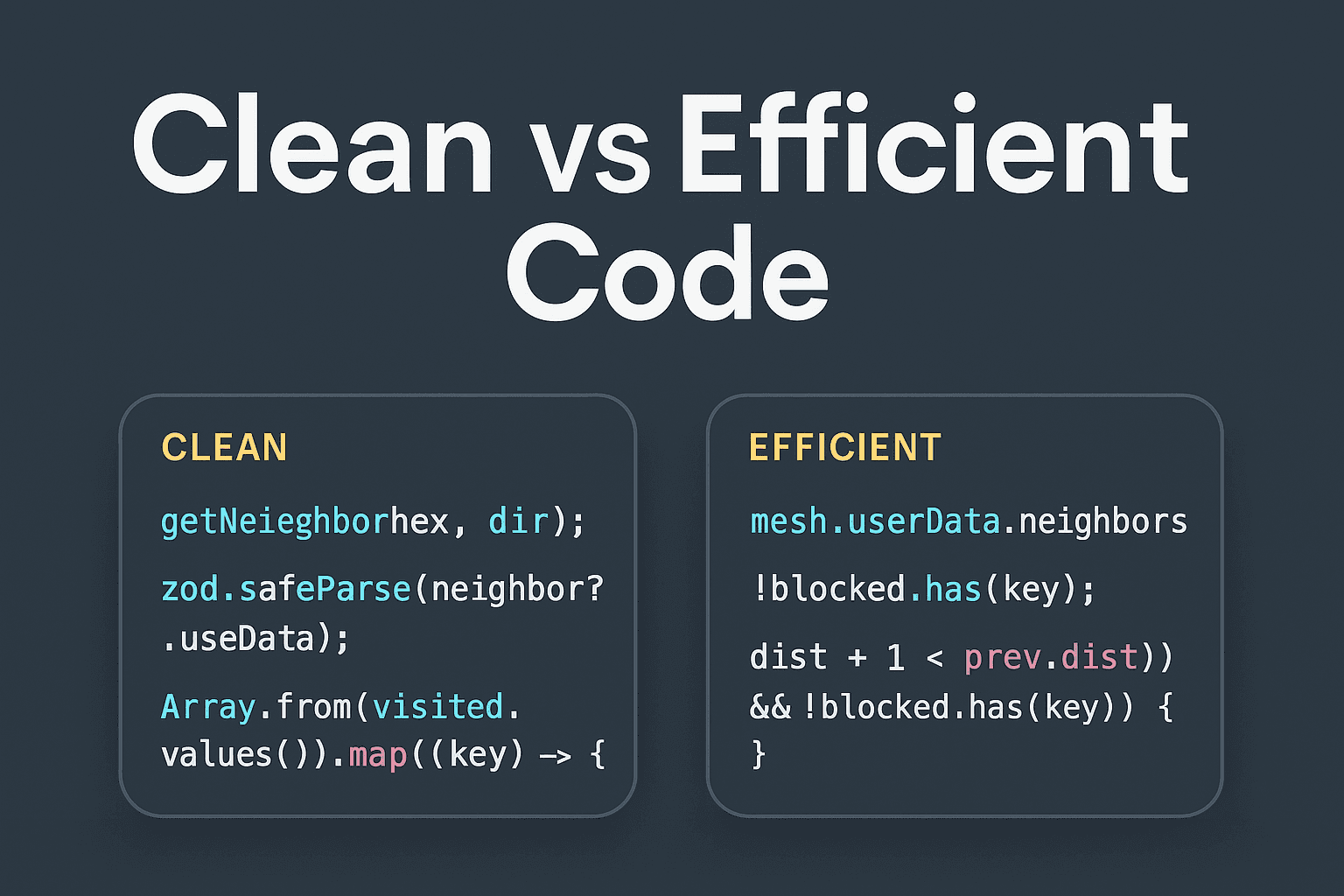 Cover Image for Clean code vs Efficient code: a real case optimizing performance in Three.js
